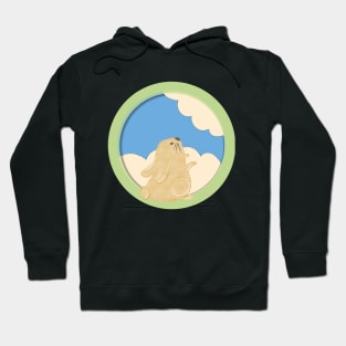 easter bunny on easter day look up at the sky to make a wish on a special day Hoodie